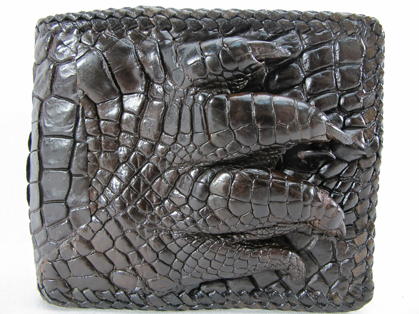 Genuine Crocodile Foot Claw Skin Leather Handmade Bifold Wallet