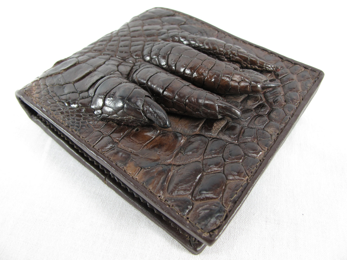 Genuine Crocodile Foot Claw Skin Leather Bifold Wallet
