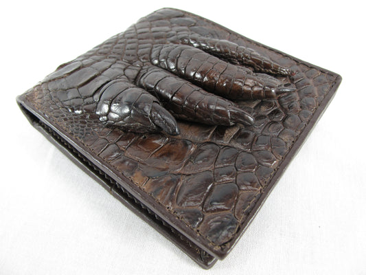 Genuine Crocodile Foot Claw Skin Leather Bifold Wallet