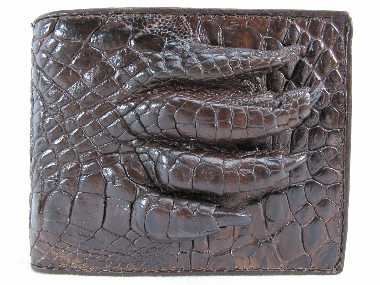 Genuine Crocodile Foot Claw Skin Leather Bifold Wallet