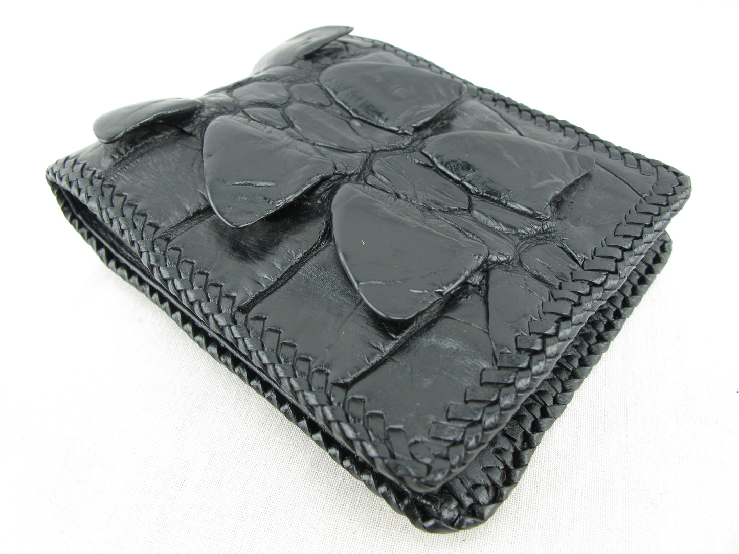 Genuine Crocodile Tail Skin Leather Handmade Bifold Wallet