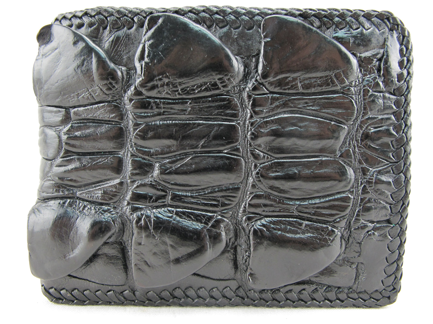 Genuine Crocodile Tail Skin Leather Handmade Bifold Wallet