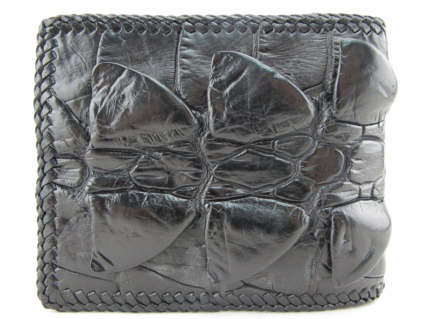 Genuine Crocodile Tail Skin Leather Handmade Bifold Wallet