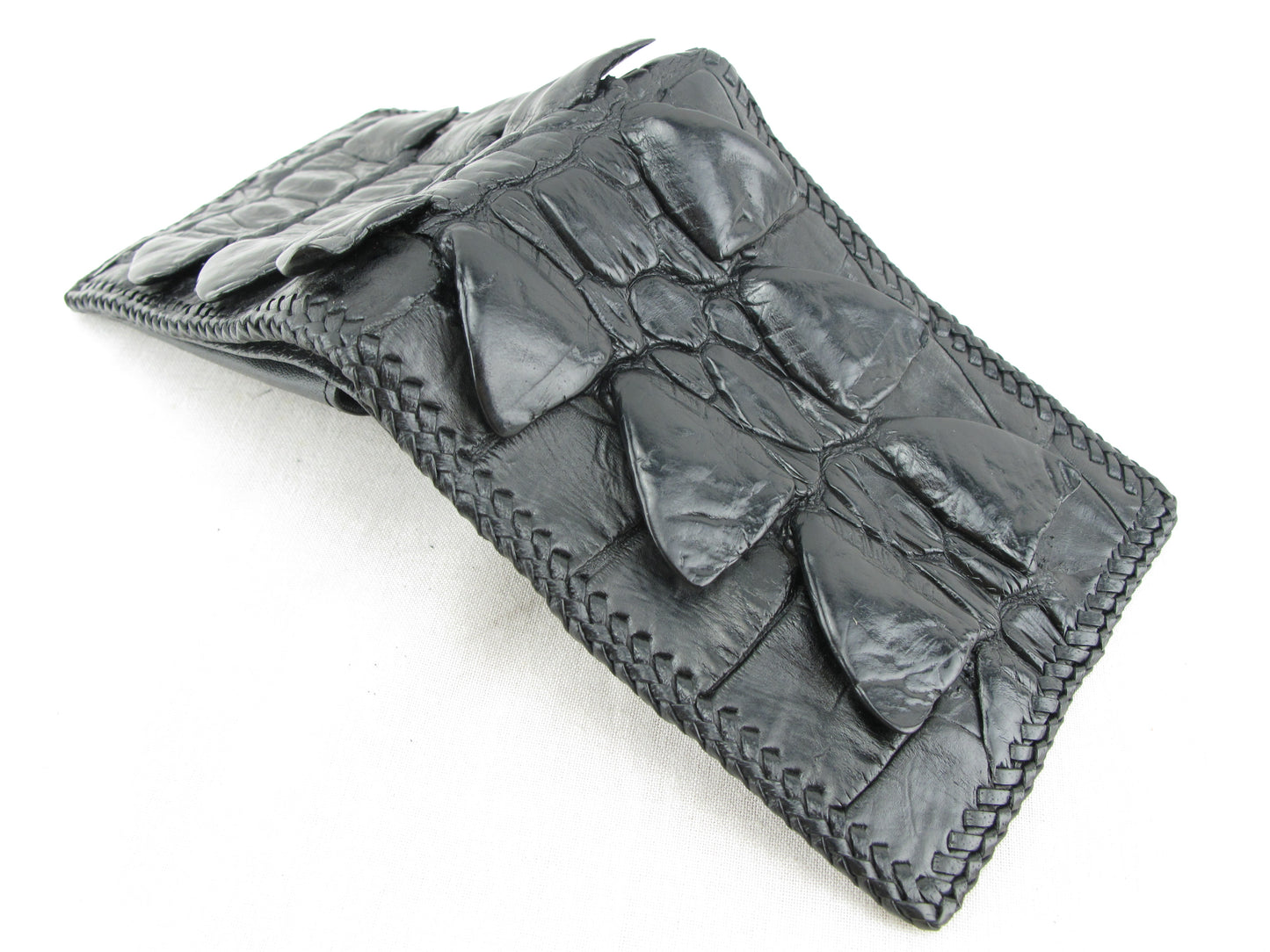 Genuine Crocodile Tail Skin Leather Handmade Bifold Wallet