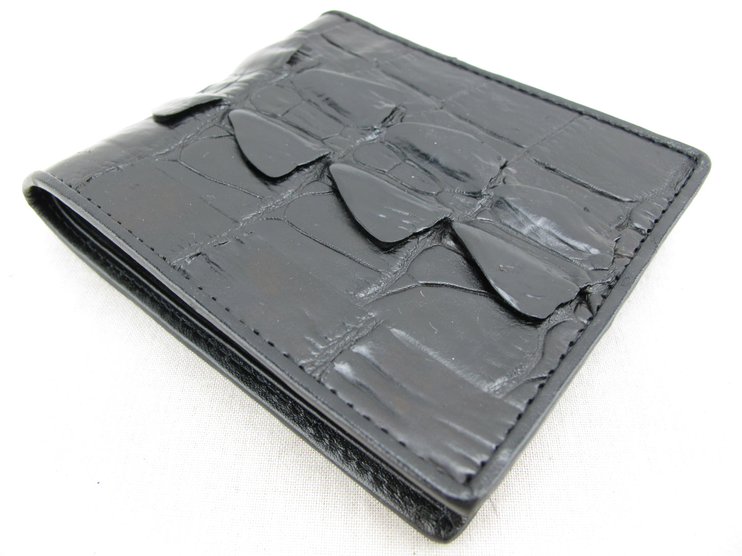 Genuine Crocodile Tail Skin Leather Bifold Wallet