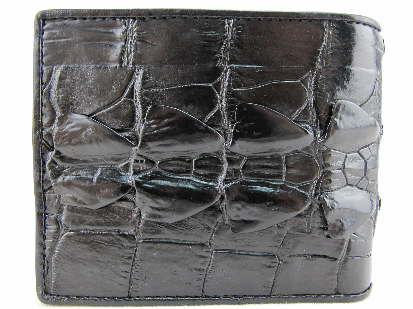 Genuine Crocodile Tail Skin Leather Bifold Wallet