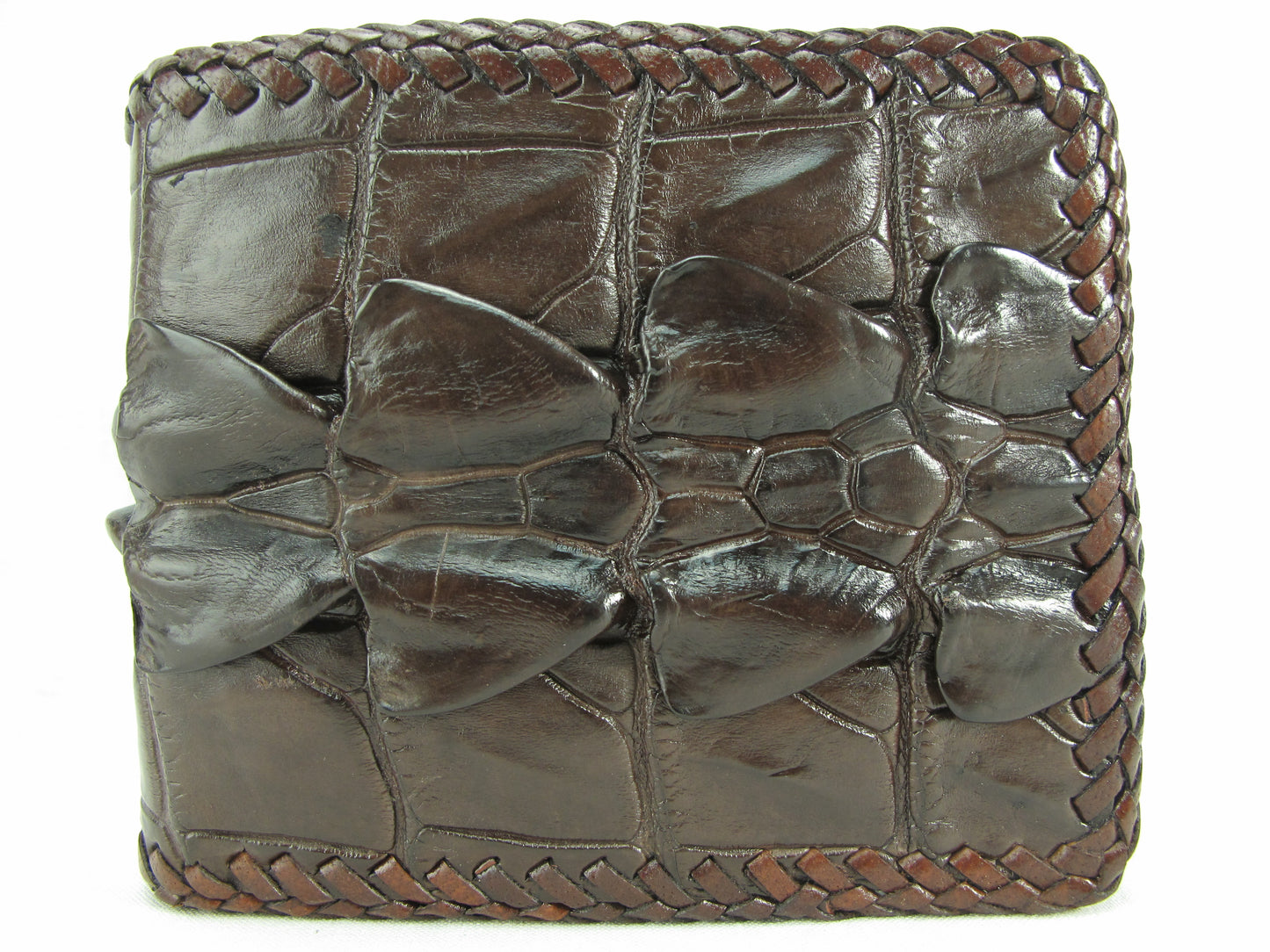 Genuine Crocodile Tail Skin Leather Handmade Bifold Wallet