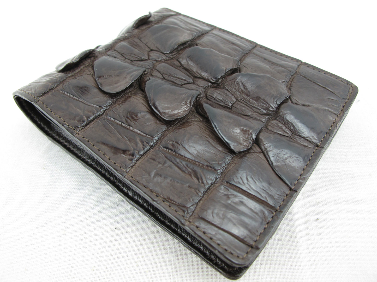 Genuine Crocodile Tail Skin Leather Bifold Wallet