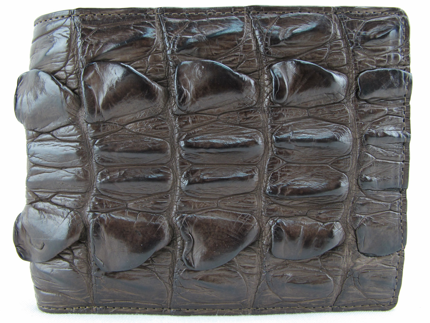 Genuine Crocodile Tail Skin Leather Bifold Wallet