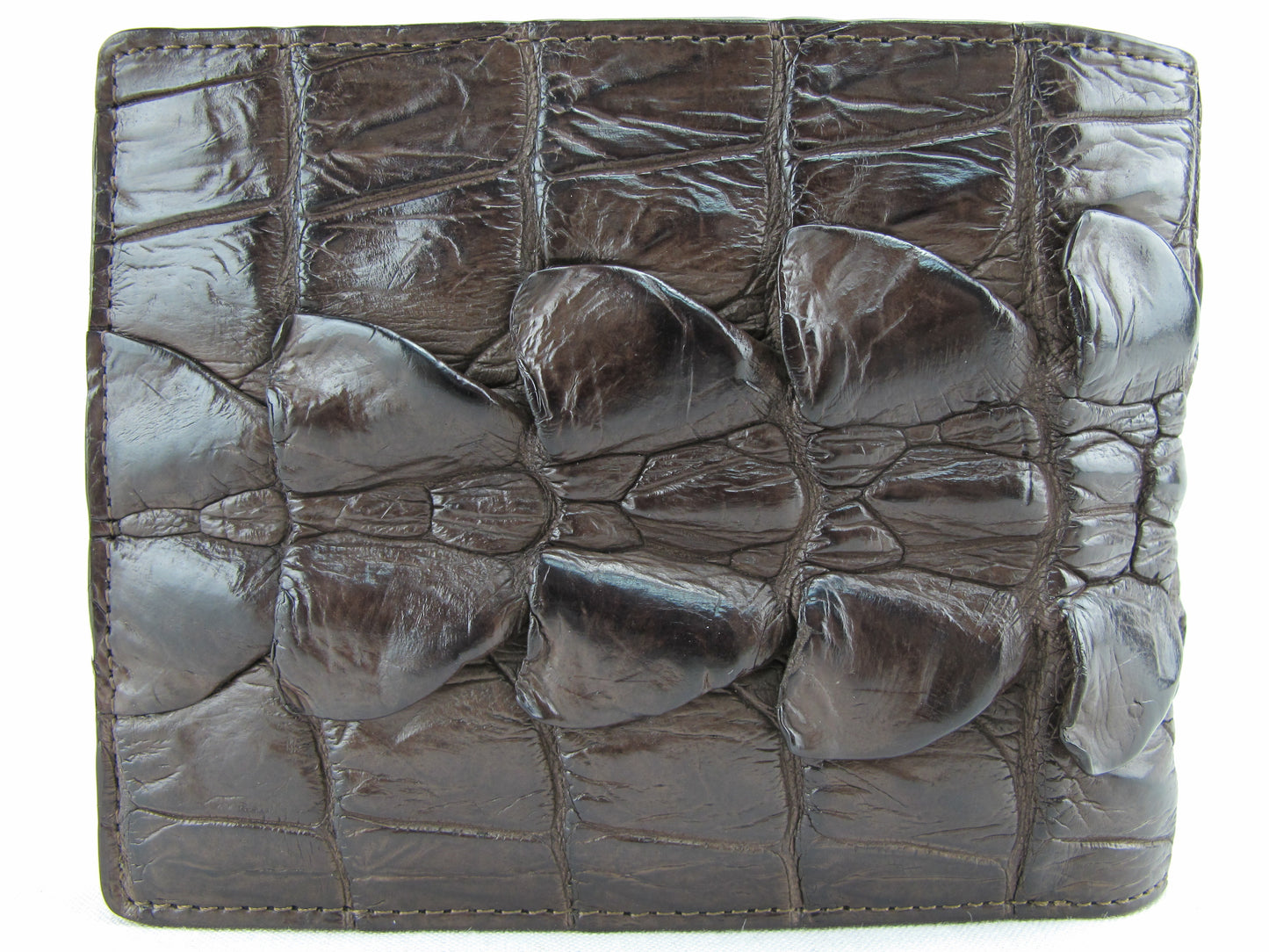 Genuine Crocodile Tail Skin Leather Bifold Wallet