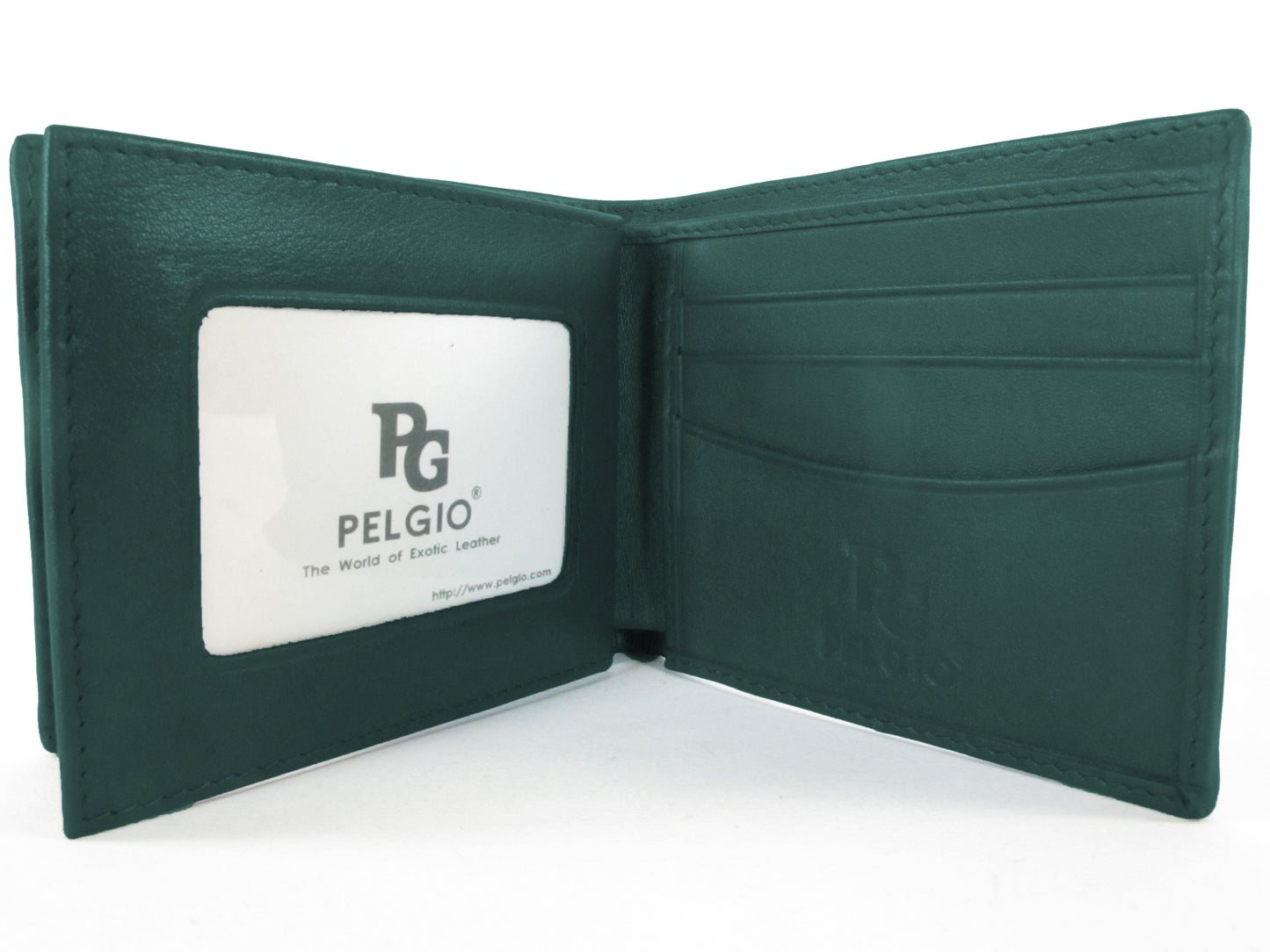 Genuine Polished Stingray Skin Leather Intrecciato Men's Bifold Handmade Wallet