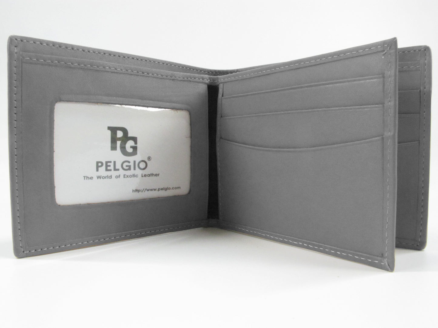 Genuine Polished Stingray Skin Leather Soft & Slim Bifold Wallet