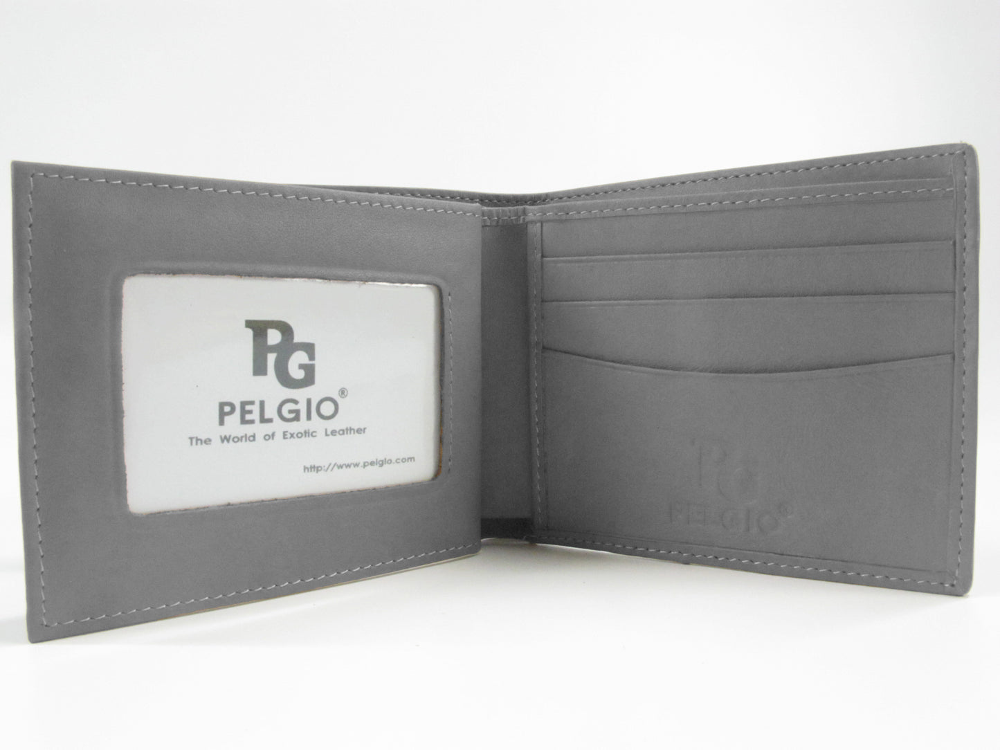 Genuine Polished Stingray Skin Leather Soft & Slim Bifold Wallet