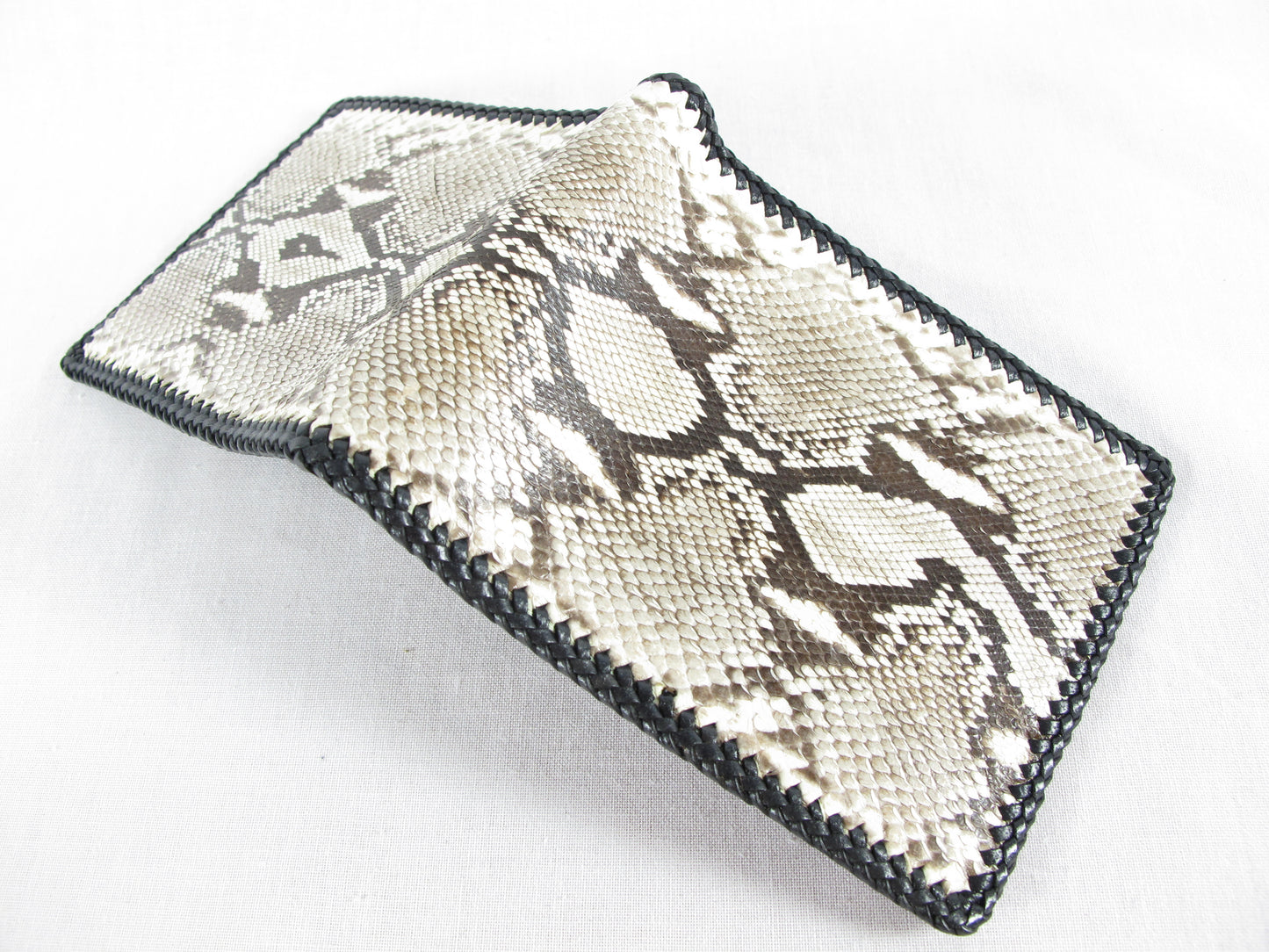 Genuine Reticulated Python Snake Skin Leather Handmade Bifold Wallet