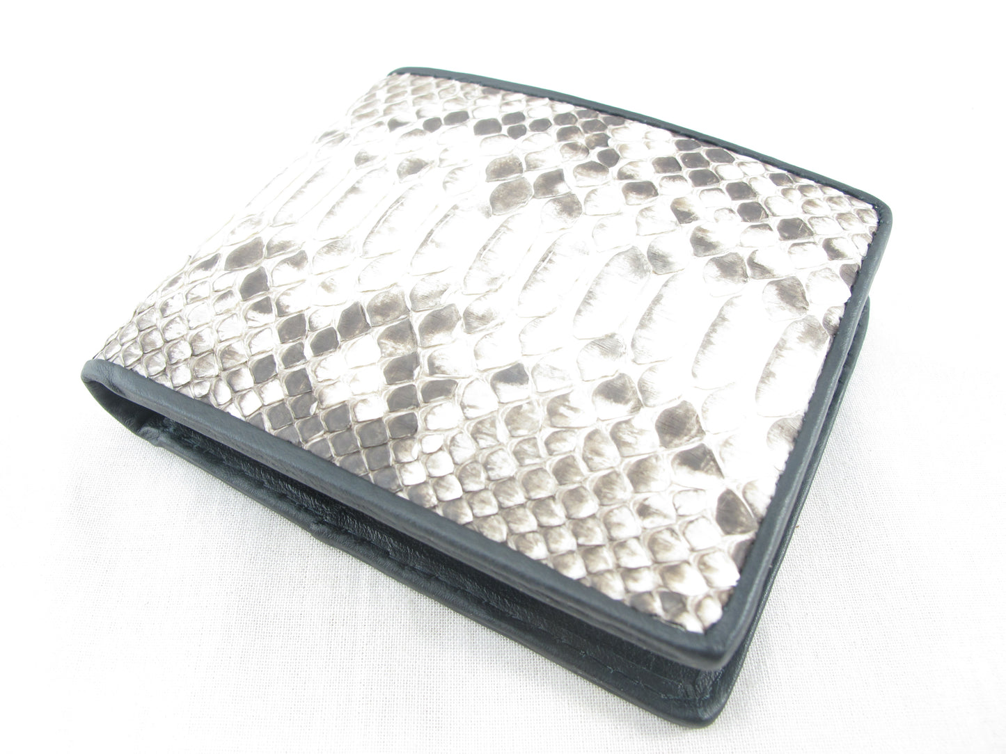 Genuine Python Belly Snake Skin Leather Soft Bifold Wallet