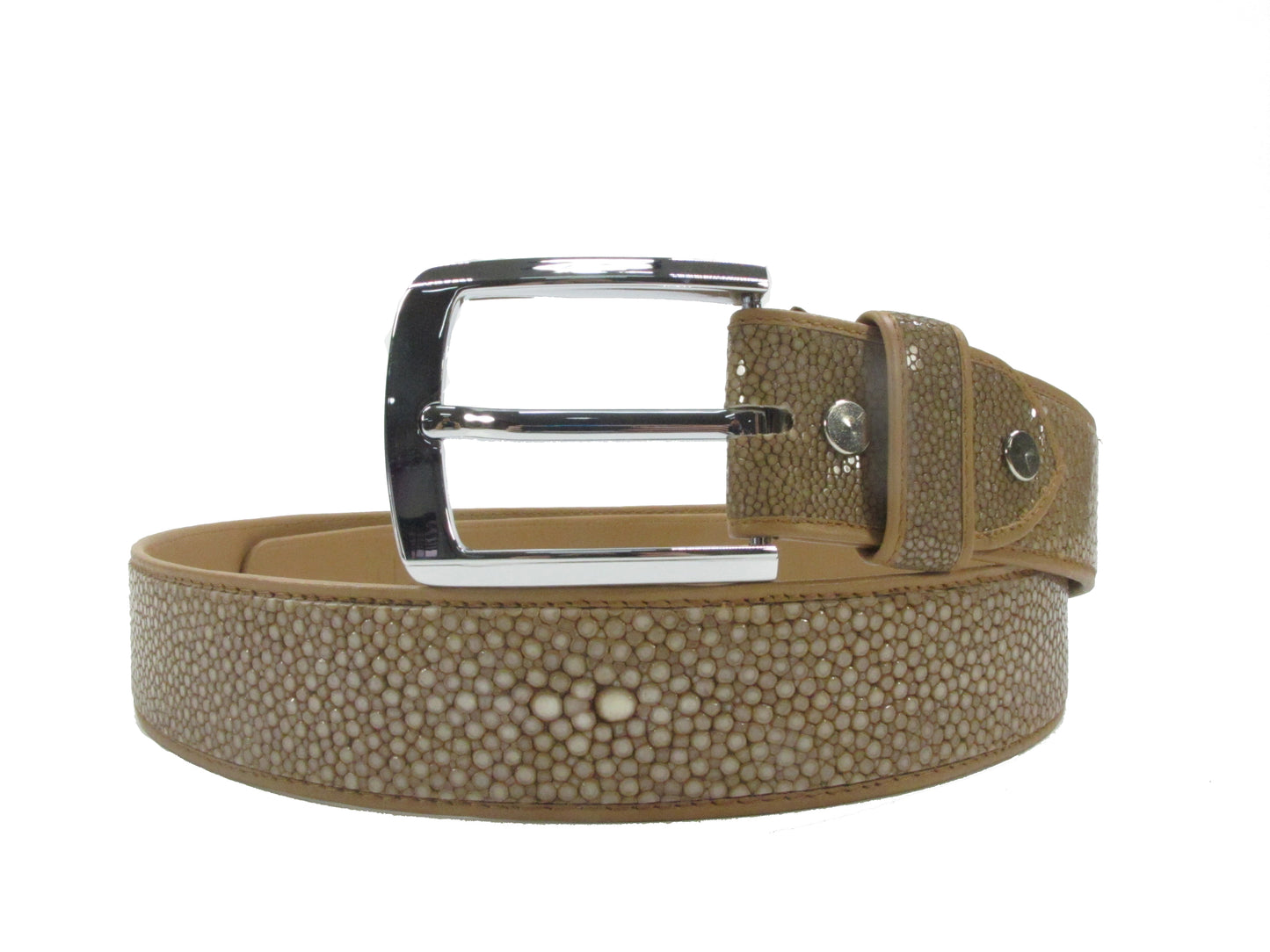 Genuine Polished Stingray Skin Leather Casual Men's Belt