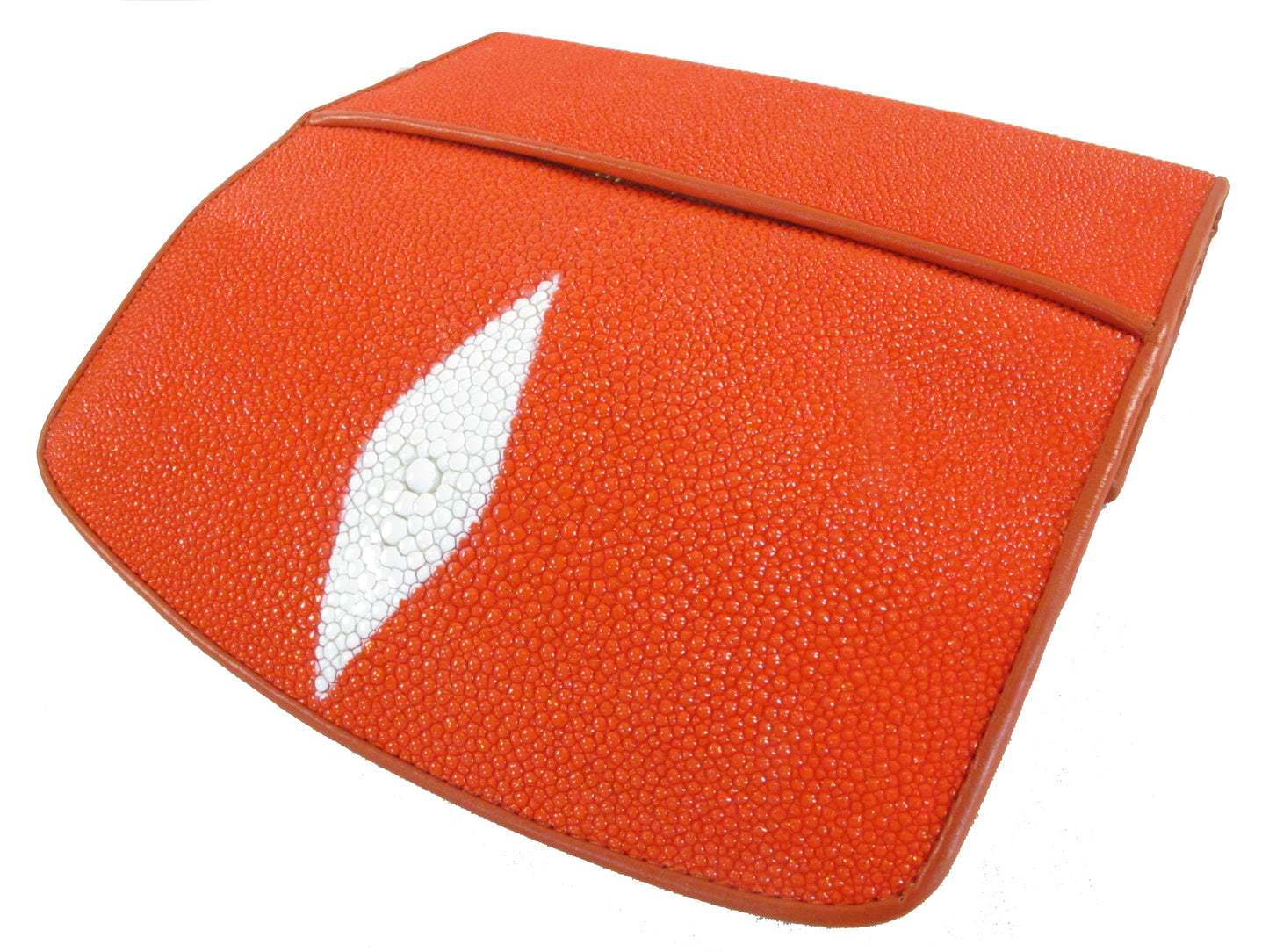 Genuine Stingray Skin Leather Women's Trifold Clutch Wallet Purse