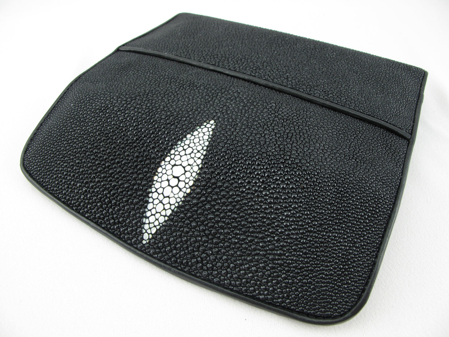 Genuine Stingray Skin Leather Women's Trifold Clutch Wallet Purse