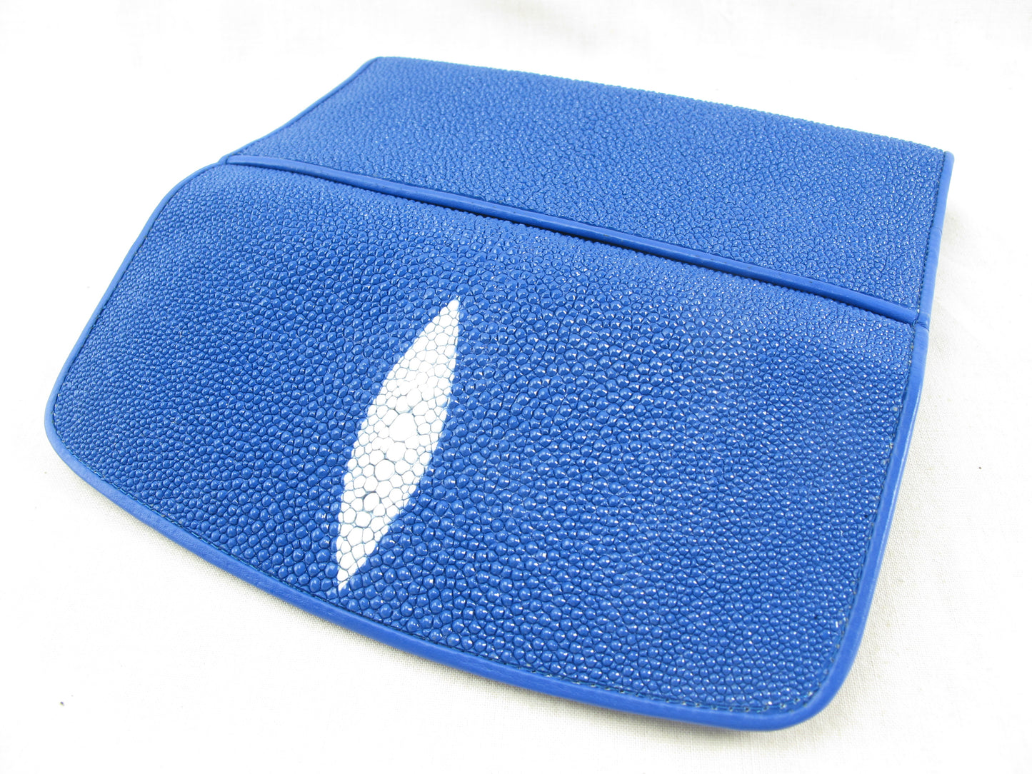 Genuine Stingray Skin Leather Women's Trifold Clutch Wallet Purse