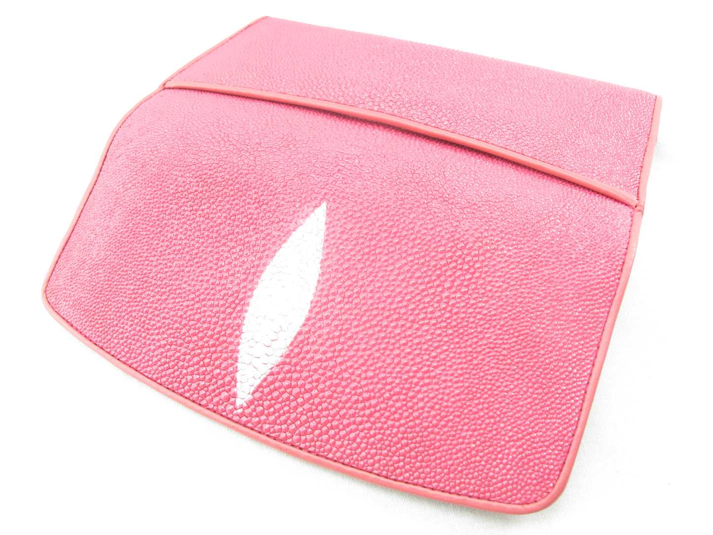Genuine Stingray Skin Leather Women's Trifold Clutch Wallet Purse