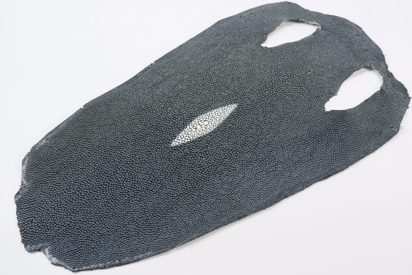 Genuine Stingray Skin Leather Round Shape Hide Pelt Traffic Grey
