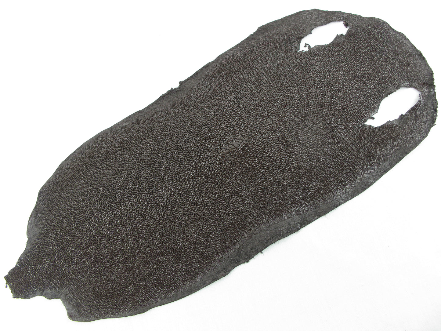 Genuine Stingray Skin Leather Long Shape Hide Pelt Chocolate Brown