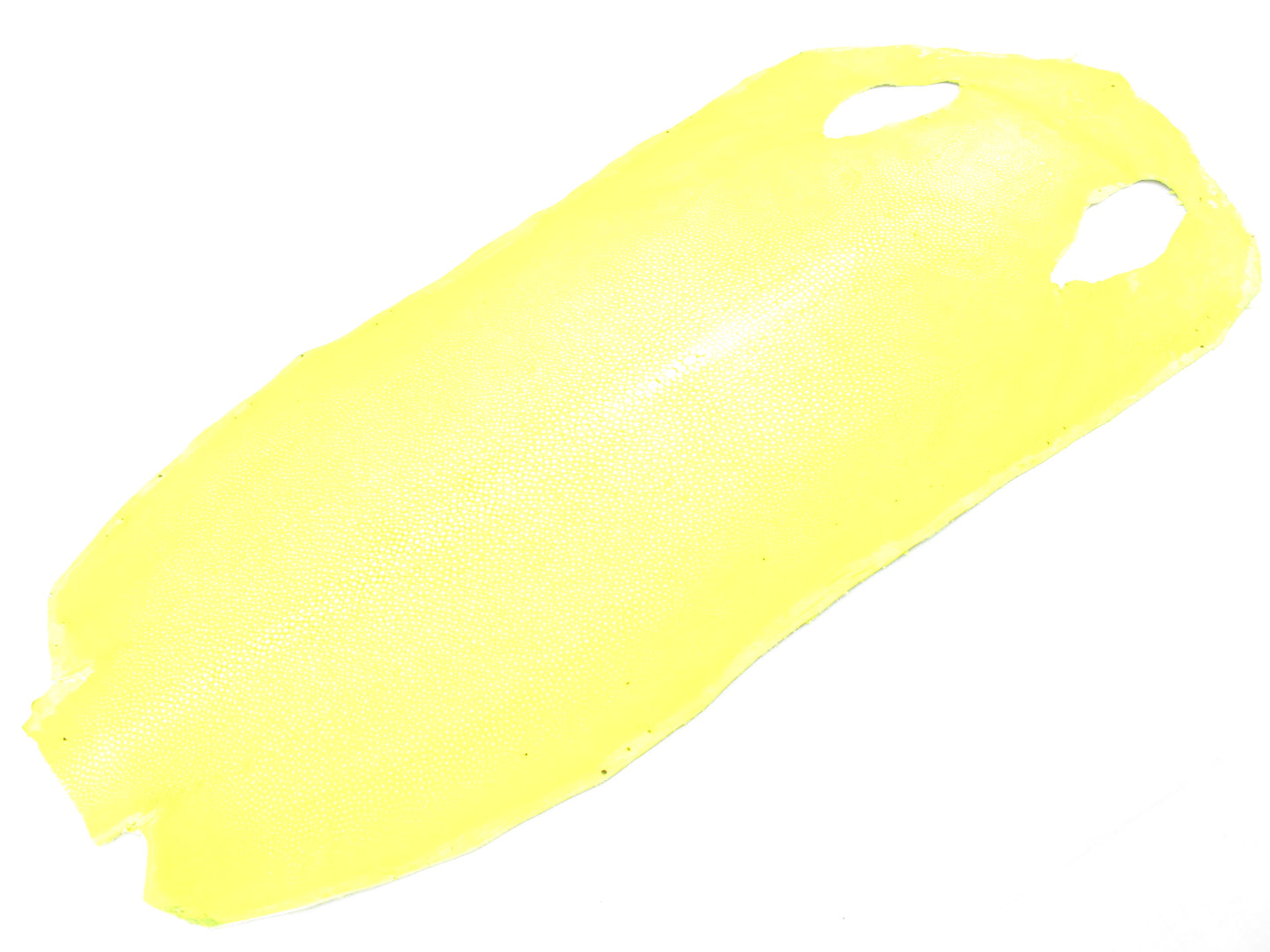 Genuine Polished Stingray Skin Leather Hide Pelt Long Shape Yellow