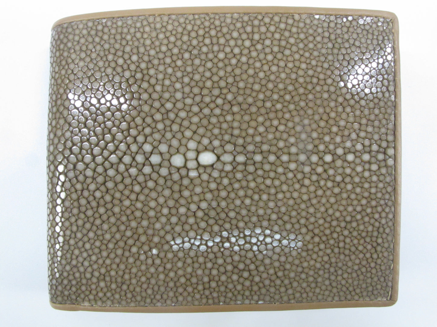 Genuine Polished Stingray Skin Leather Soft & Slim Bifold Wallet