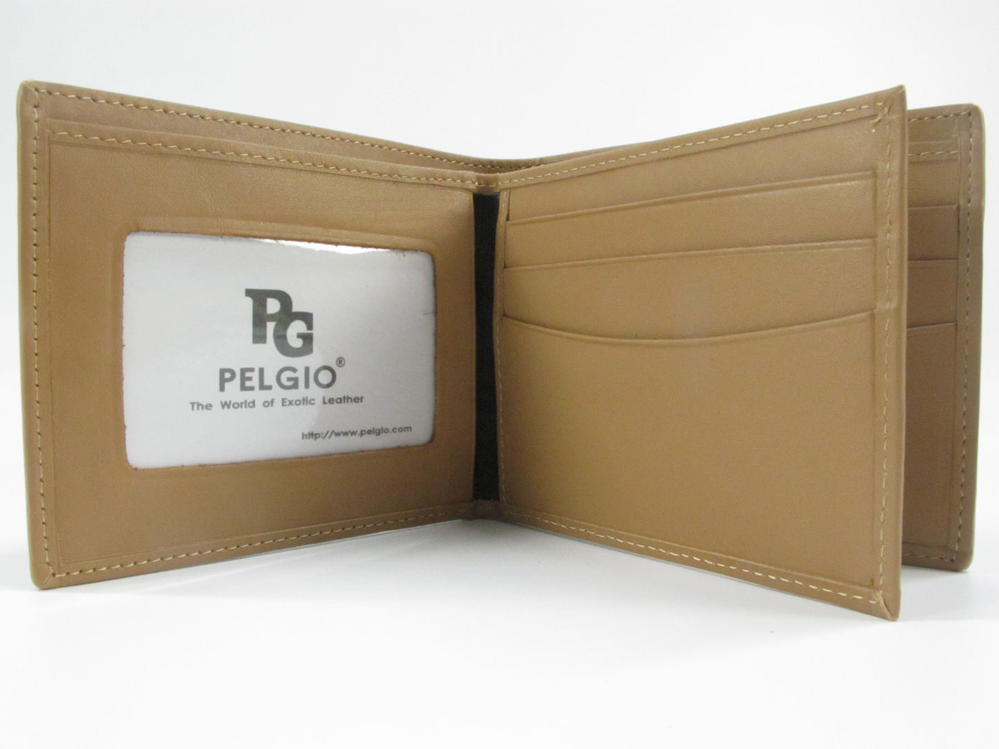 Genuine Polished Stingray Skin Leather Soft & Slim Bifold Wallet