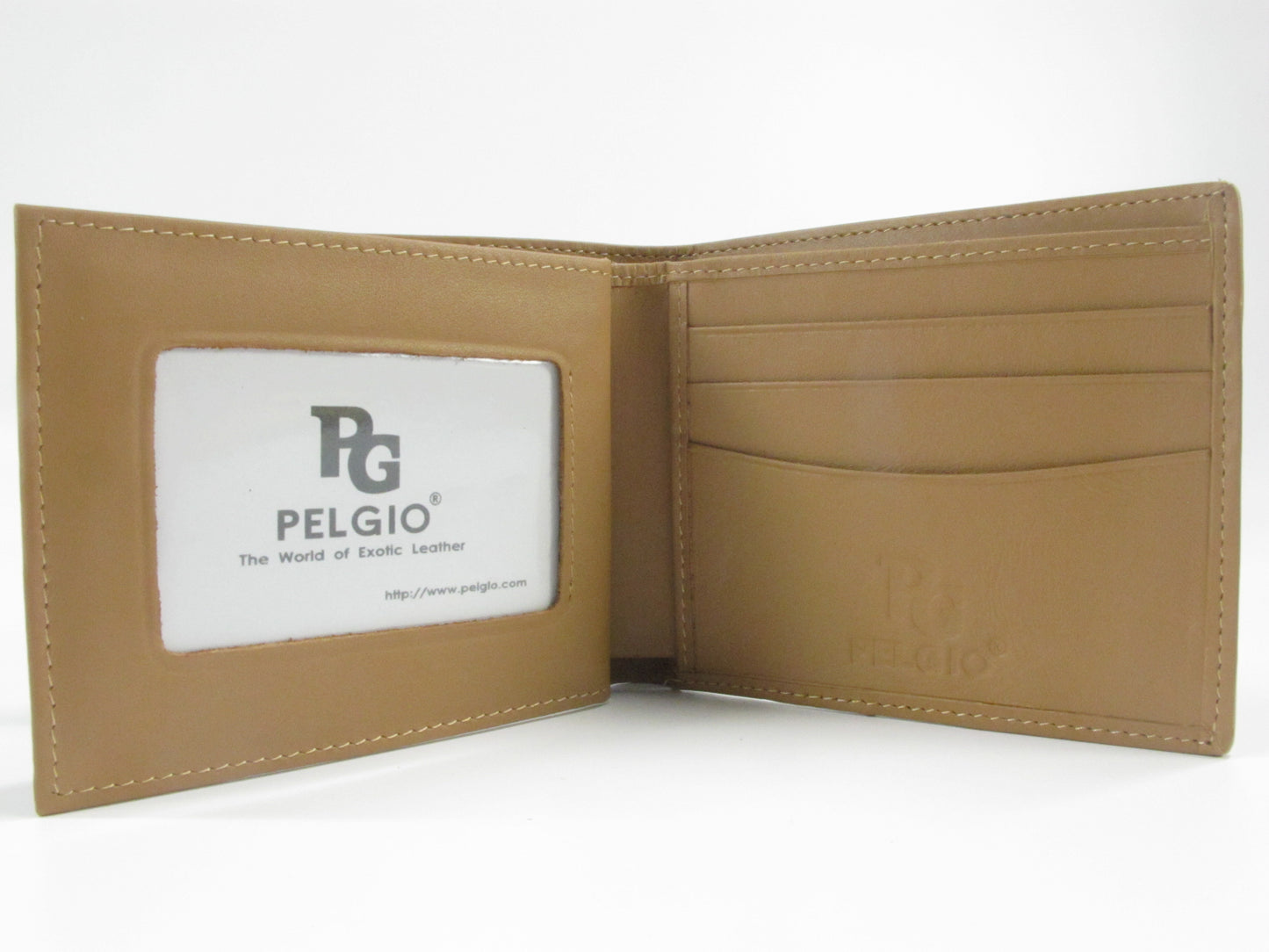 Genuine Polished Stingray Skin Leather Soft & Slim Bifold Wallet