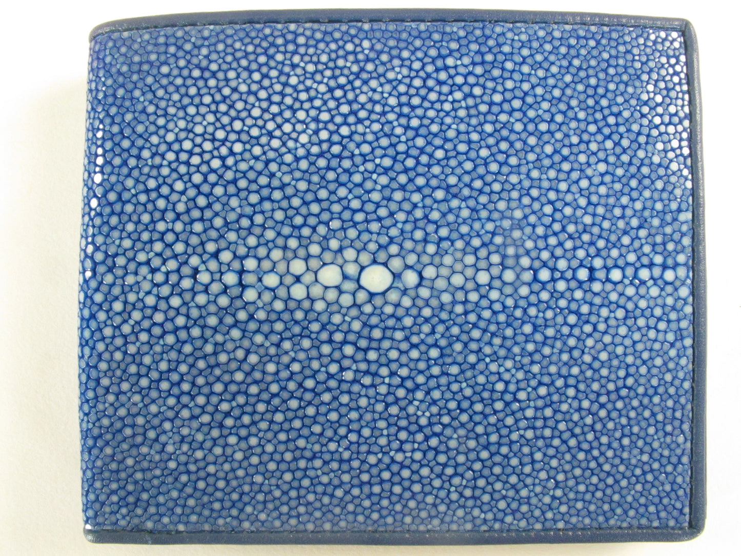 Genuine Polished Stingray Skin Leather Soft & Slim Bifold Wallet