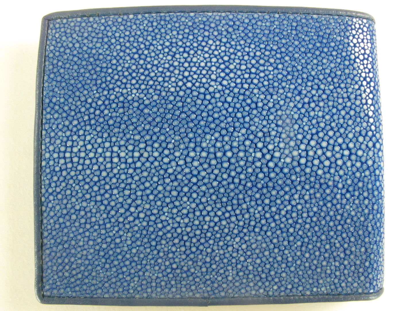 Genuine Polished Stingray Skin Leather Soft & Slim Bifold Wallet