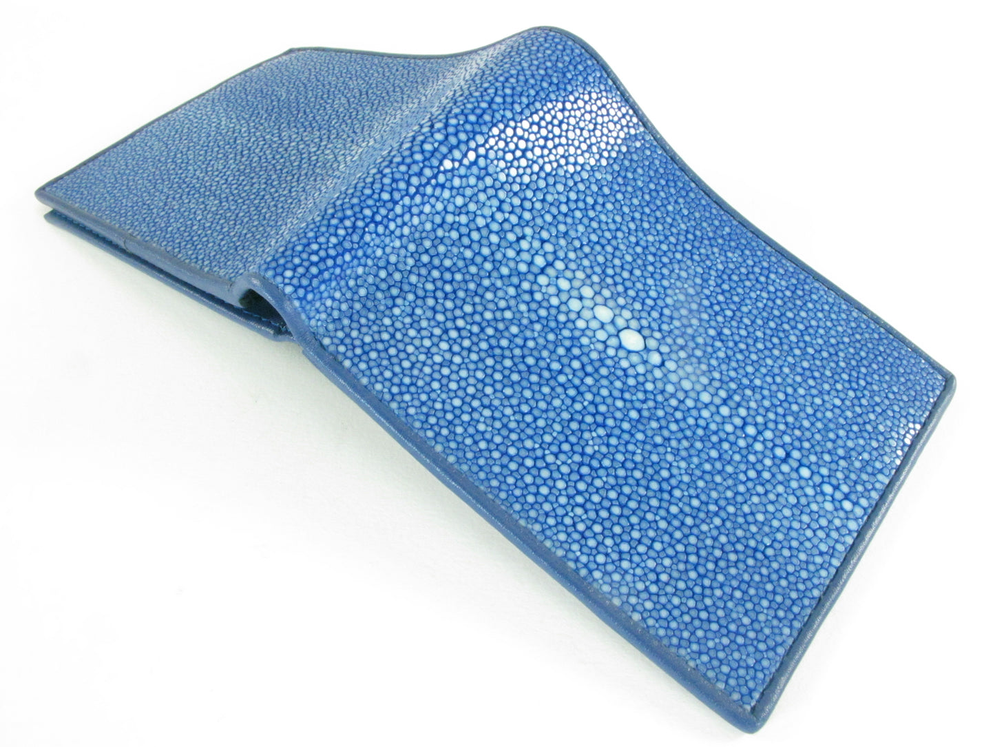 Genuine Polished Stingray Skin Leather Soft & Slim Bifold Wallet