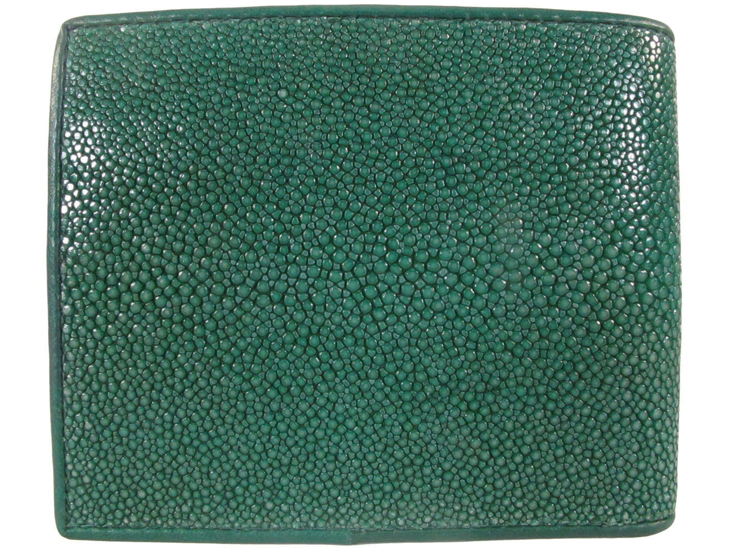 Genuine Polished Stingray Skin Leather Soft & Slim Bifold Wallet