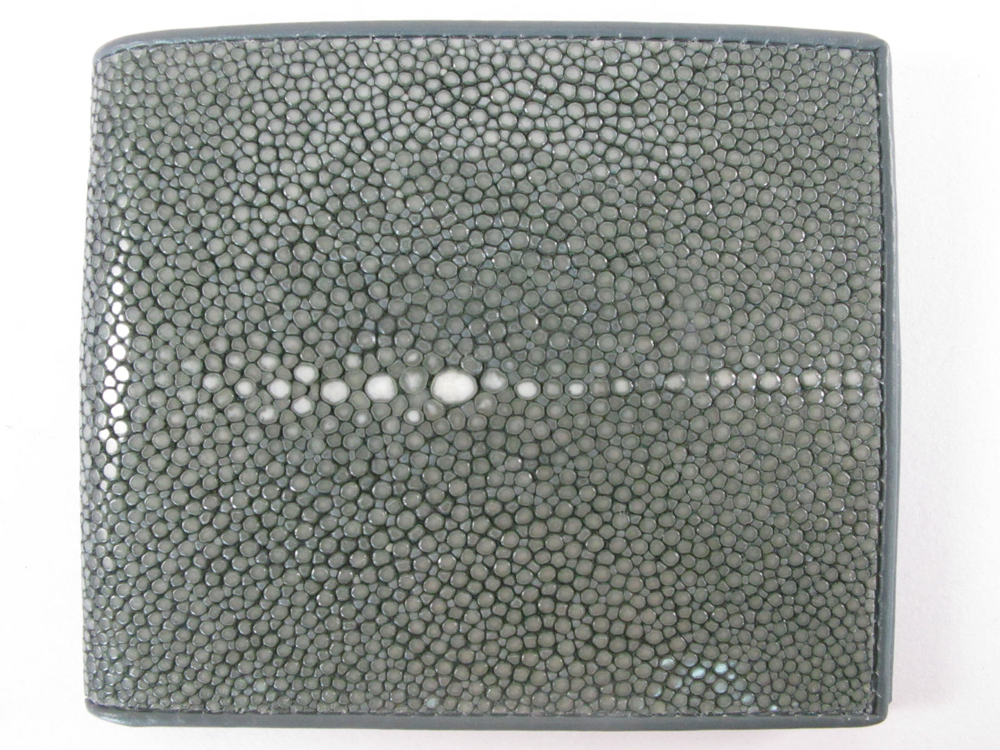 Genuine Polished Stingray Skin Leather Soft & Slim Bifold Wallet