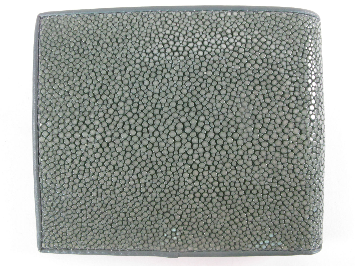 Genuine Polished Stingray Skin Leather Soft & Slim Bifold Wallet