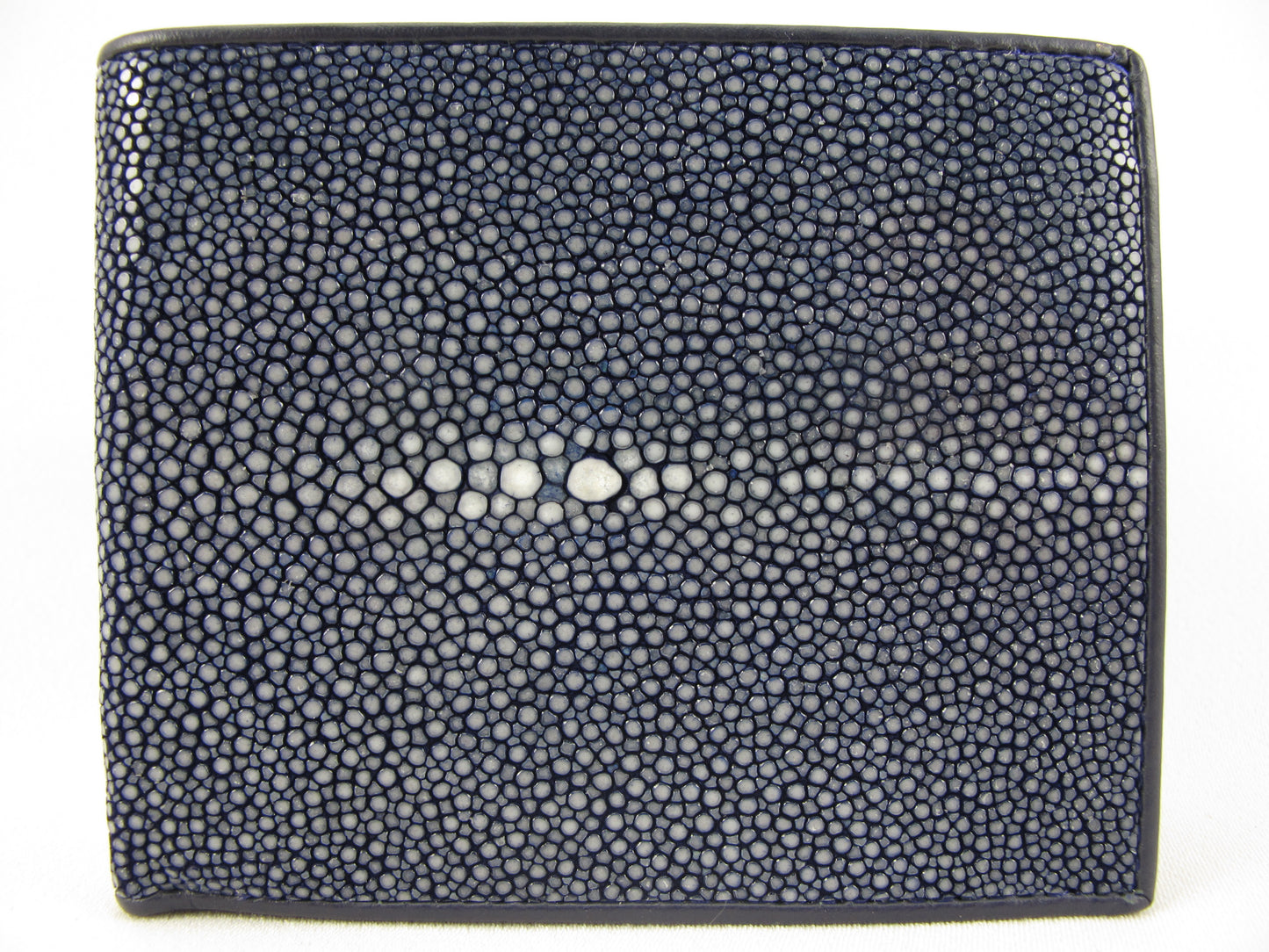 Genuine Polished Stingray Skin Leather Soft & Slim Bifold Wallet