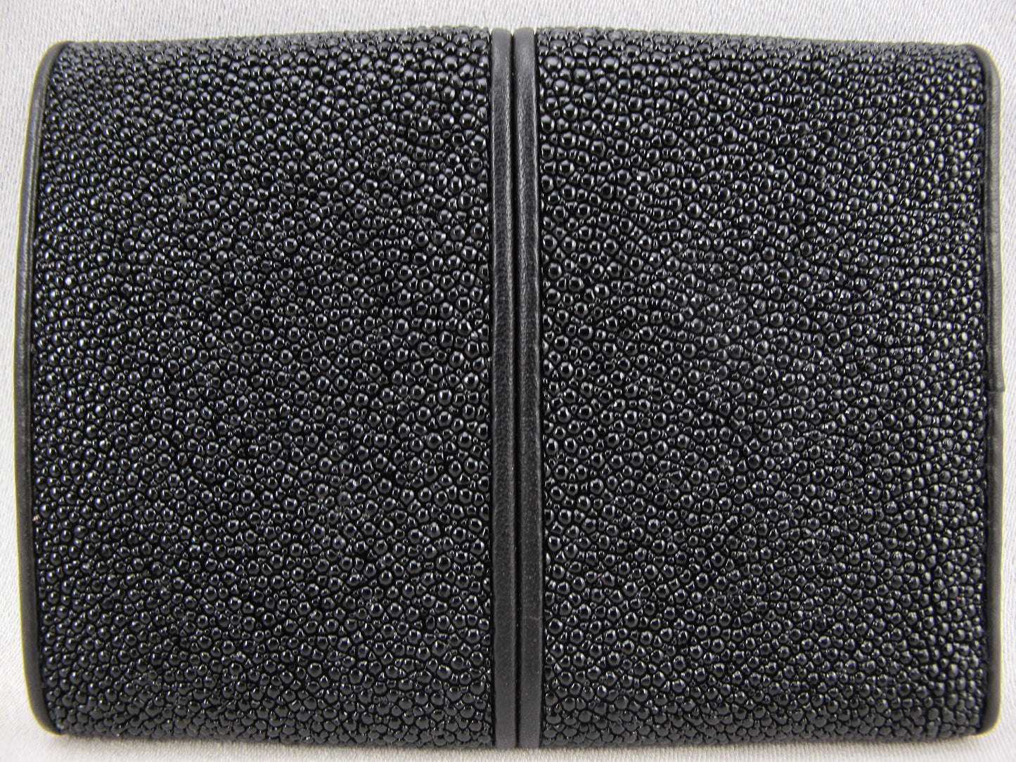 Genuine Row Stingray Skin Leather Mini Trifold Wallet