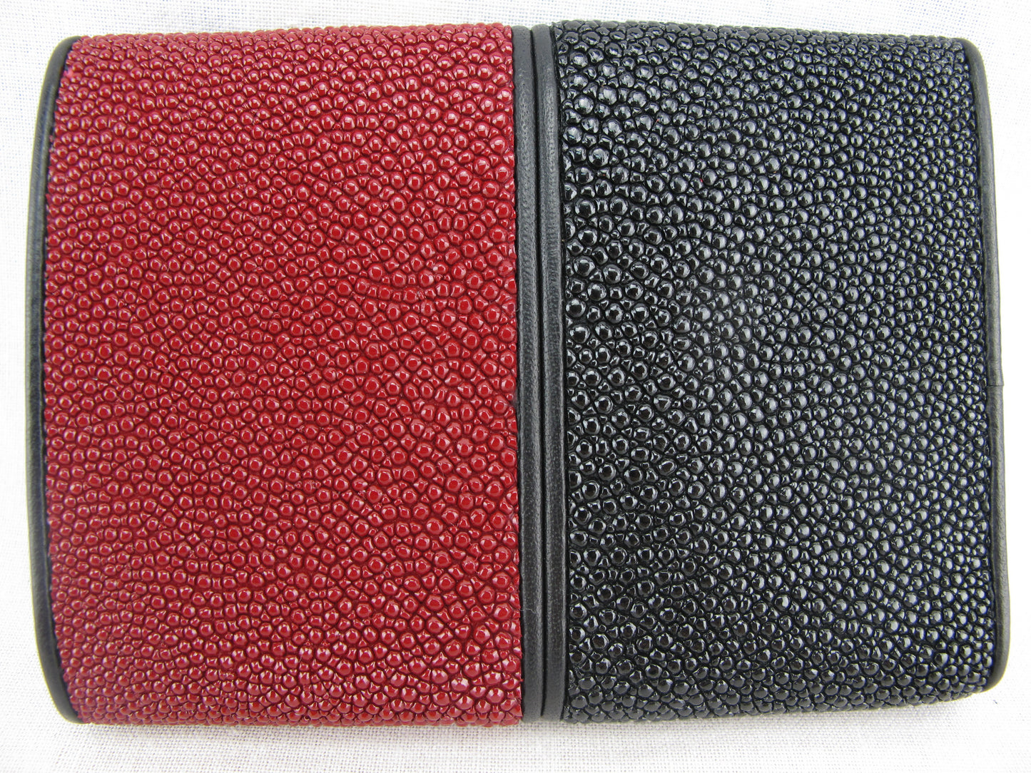 Genuine Row Stingray Skin Leather Mini Trifold Wallet