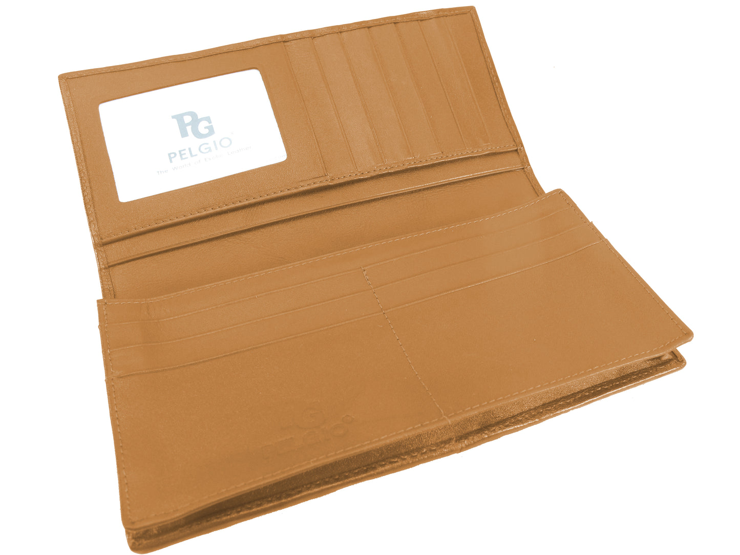 Genuine Crocodile Hornback Skin Leather Checkbook Long Wallet